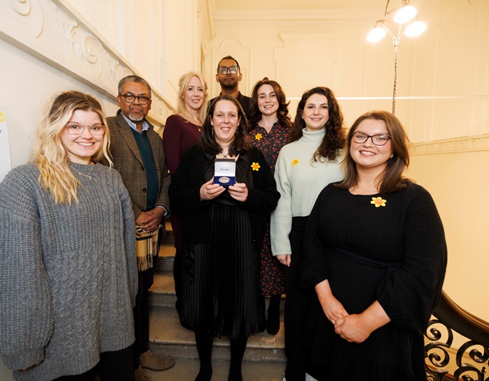 A group photo of Asia Jordan, Dr Arman Rahman, Deirdre O' Raw, Dr Antoinette Perry, Chowdhury Arif Jahangir, Adele Connor, Lea Schäfer and Claire Hughes